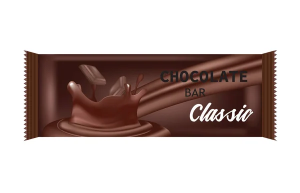 Barra Chocolate Ilustração Vetorial — Vetor de Stock