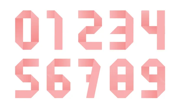 Numeri Origami Carta Illustrazione Vettoriale — Vettoriale Stock