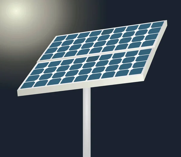 太阳能电池板之夜矢量说明 — 图库矢量图片