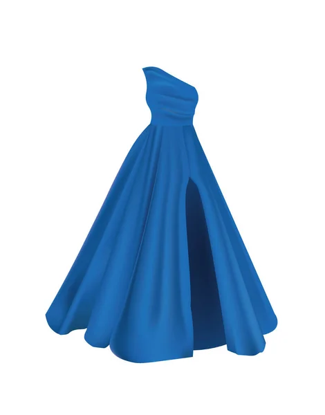 Синее Женское Платье Векторная Иллюстрация — стоковый вектор