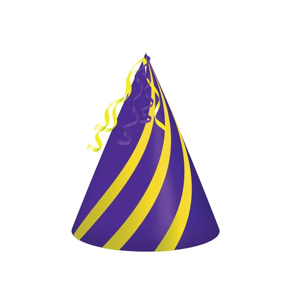 Purple Party Hat Vector Illustration — Stock Vector