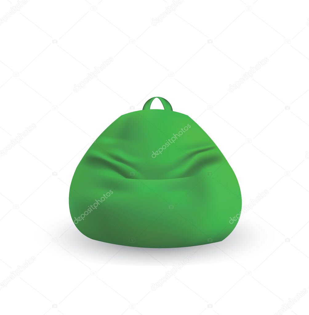 Green  lazy bag. vector illustration