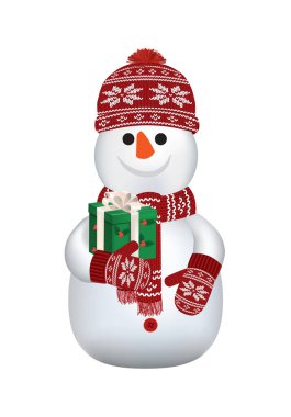 Kardan Adam 'ın hediyesi. vektör illüstrasyonu