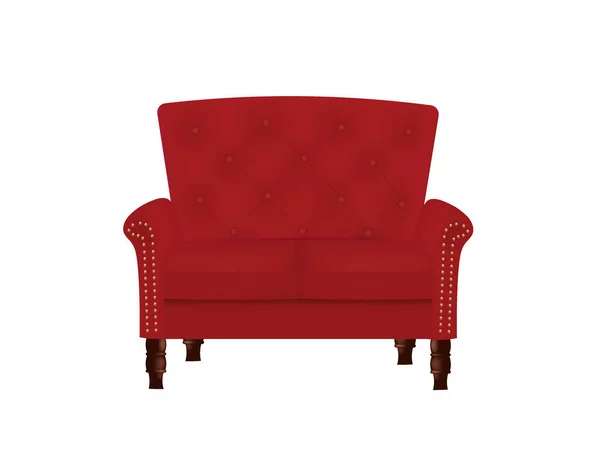 Königlich Rotes Sofa Vektorillustration — Stockvektor