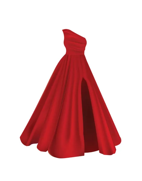 Rotes Frauenkleid Vektorillustration — Stockvektor