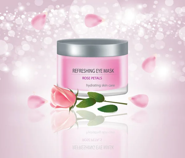 Máscara Facial Com Rosa Vetor — Vetor de Stock