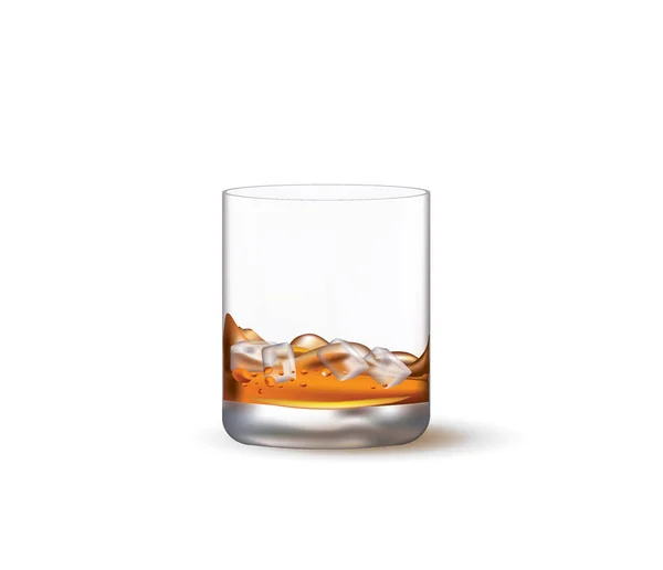 Whiskeyglas Mit Eis Vorhanden Vektor — Stockvektor