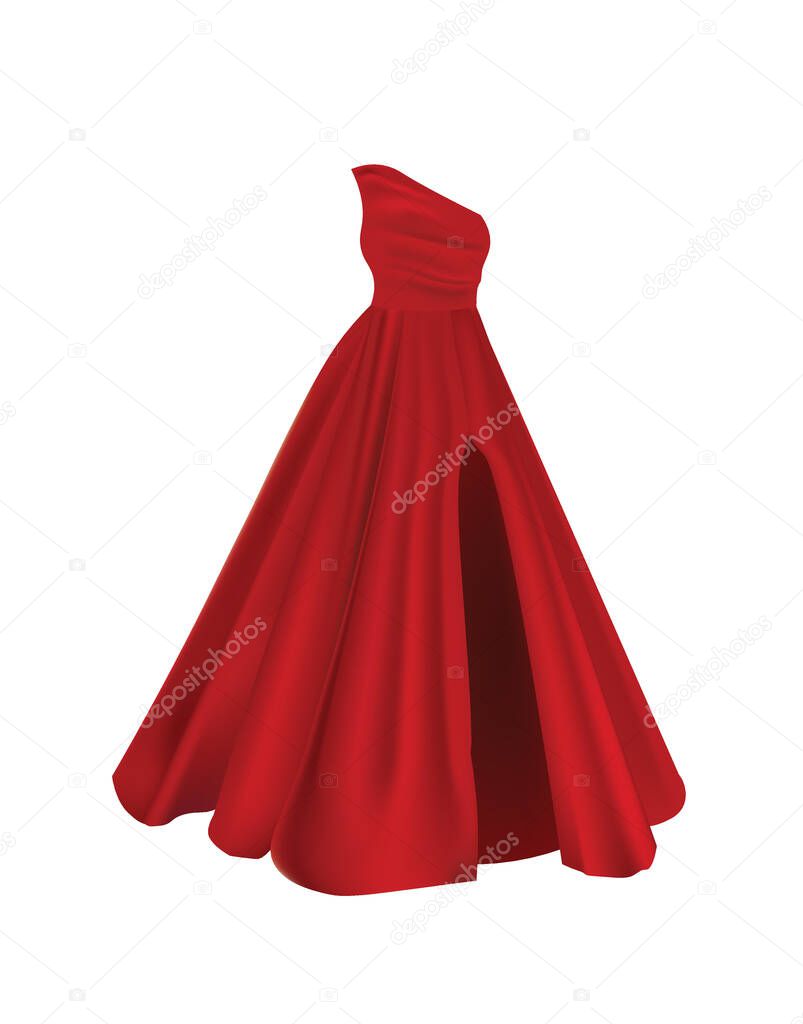 Red woman dress. vector illustration