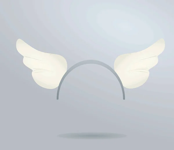 Máscara Diadema Alas Ángel Blanco Ilustración Vectorial — Vector de stock