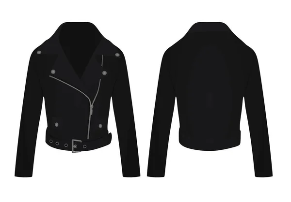 Chaqueta Cuero Negro Ilustración Vectorial — Vector de stock