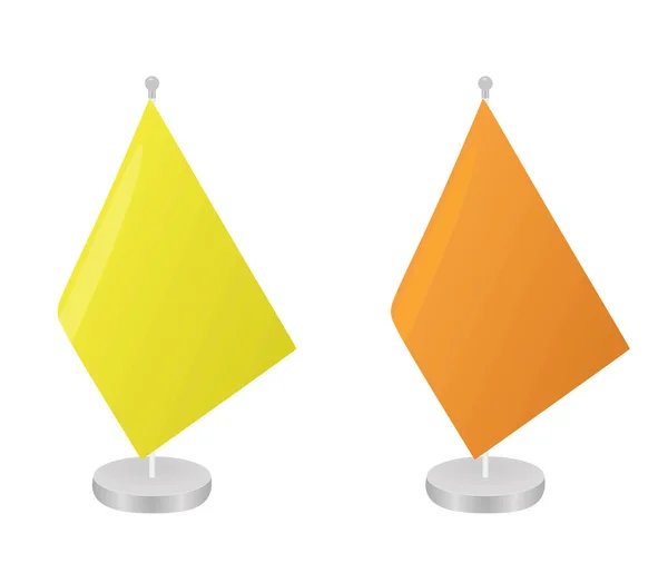 黄色和橙色桌旗模板 矢量说明 — 图库矢量图片