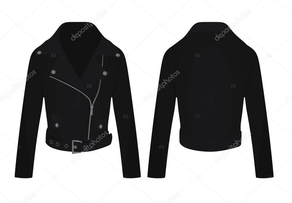 Black leather jacket. vector illustration