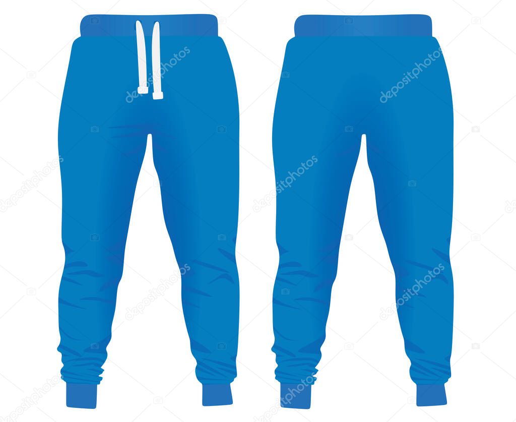 Blue tracksuit bottom. vector illustration