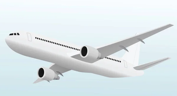 White Airplane Vector Illustration — Stock Vector