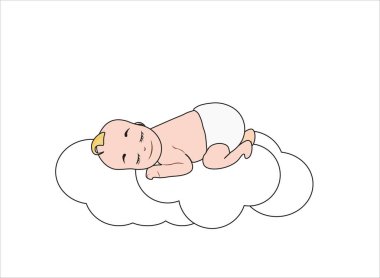 Bezli uyuyan bebek. vektör