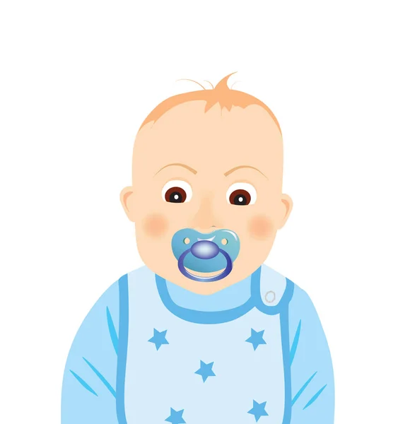 Baby Boy Pacifier Vector — Stock Vector