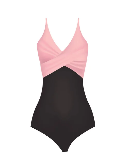 Pink Black Swim Suit Vector Illustration — Stock Vector