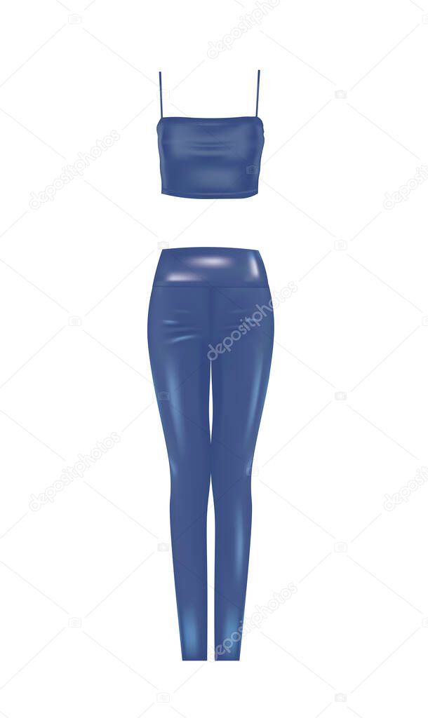 Blue leather set. vector illustration