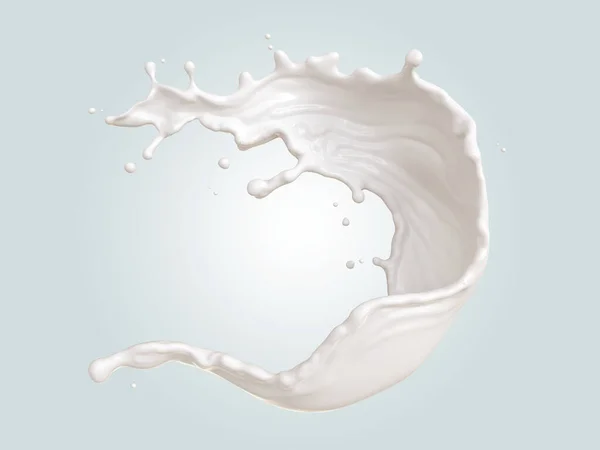 Schizzo Latte Bianco Illustrazione Con Percorso Ritaglio — Foto Stock