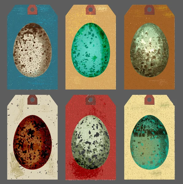 Set of Vintage Easter Tags — Stock Vector