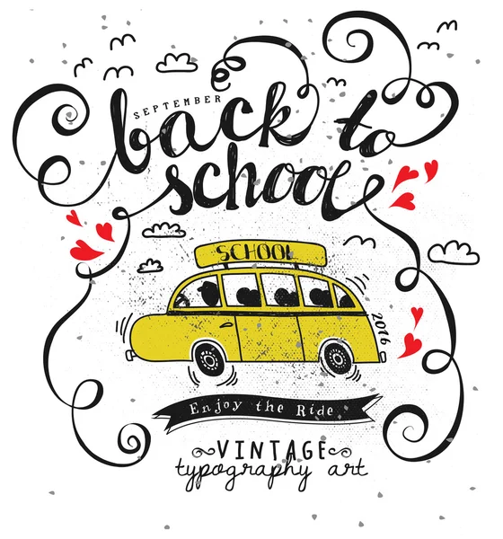 Yellow School Bus — Stock Vector