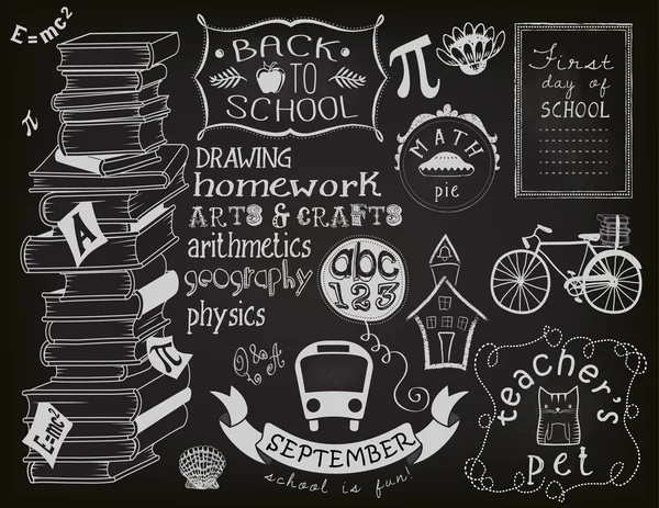 Back to School Chalkboard — Stock Vector