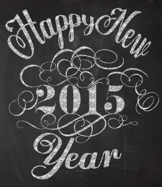 Happy New Year Chalkboard Poster clipart
