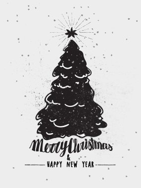 Monochrome Christmas Poster clipart