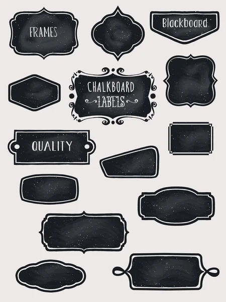 Cadres et étiquettes de tableau noir — Image vectorielle