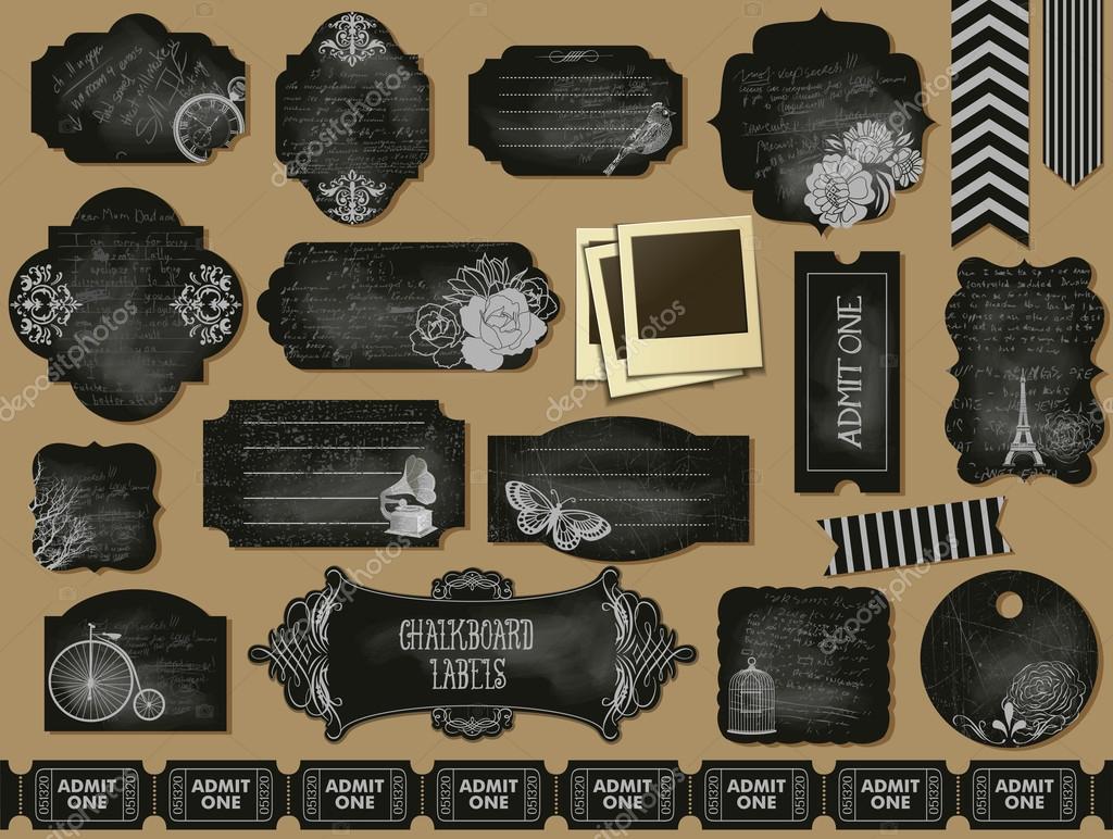 Chalkboard Labels Frames And Tickets Stock Vector Lanan 69535943 Chalkboard Labels Frames And Tickets Stock Ilration