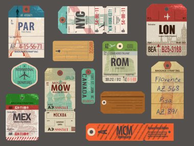 Vintage Baggage Tags clipart