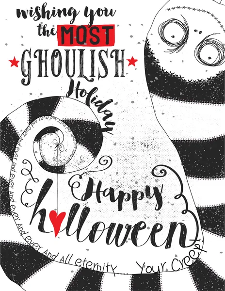 Ghoulish Halloween Saluto Illustrazione Stock