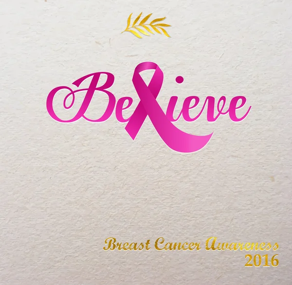 Sensibilizzazione al cancro al seno nastro rosa Illustrazione Stock