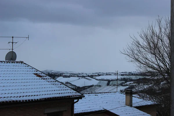 Zimní Barvy Když Padá Sníh Zimní Barvy Zbělejí Jen Tam — Stock fotografie