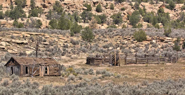 Vista Perto Uma Cabana Abandonada Deserto Arizona — Fotografia de Stock