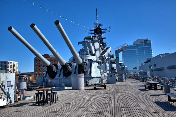 Ussウィスコンシンの大砲 Battle Ship — ストック写真