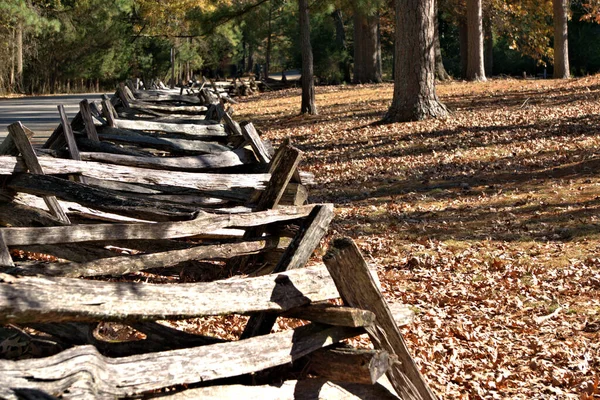 Colonial American Fences Were Made Leftover Logs Building Homes Barns — Stock Photo, Image