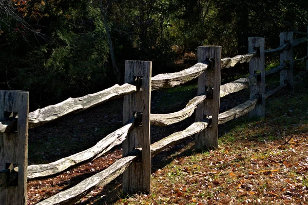 Split Rail Fence Made Oak Very Good Choice Splits Easily — Stock Photo, Image
