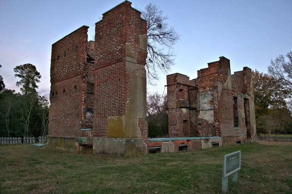 Ambler Mansion 1700 Talsbyggnad Ruiner Jamestown Colony — Stockfoto