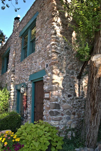 Історичний Будинок Зіткнувся Камінням Нью Мексико — стокове фото