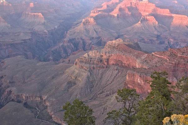 Grand Canyon National Park Ponto Vista Panorâmico Longo Borda Sul — Fotografia de Stock