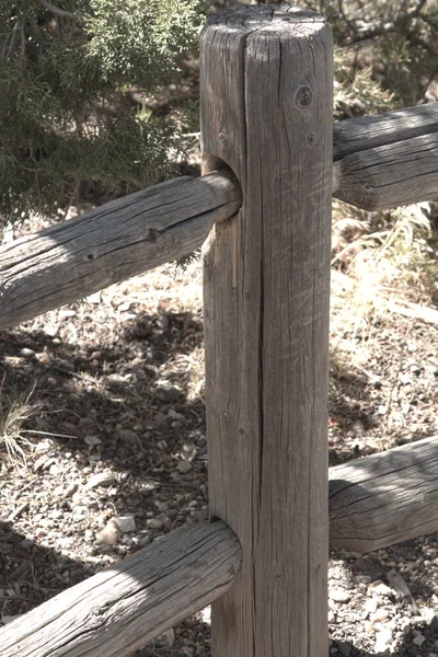 Fence and post along a hiking trail in the Grand Canyon National Park