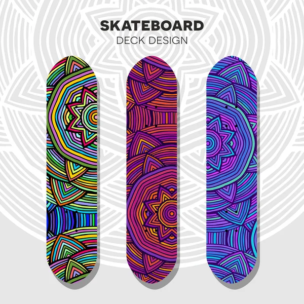 Skateboard kleurrijke ontwerpen — Stockvector