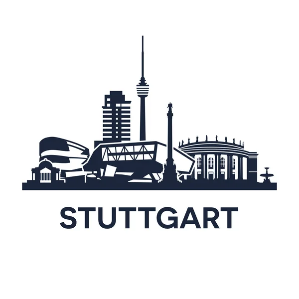 Emblema de Stuttgart Skyline — Vector de stock