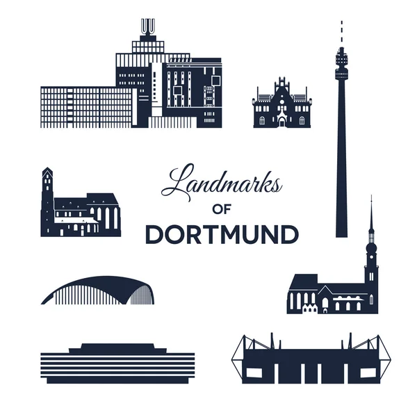 Bezienswaardigheden in Dortmund — Stockvector