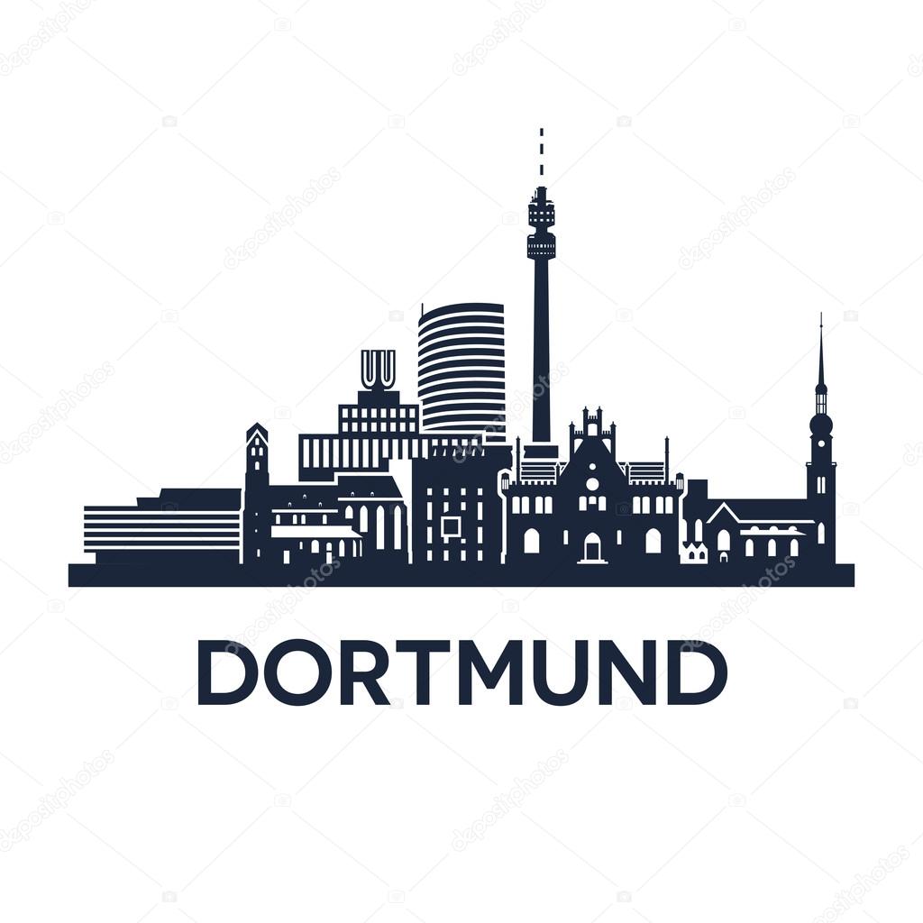 Abstract skyline of city Dortmund in Germany, vector illustration