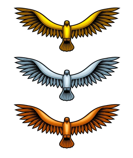 Halcones metálicos — Vector de stock