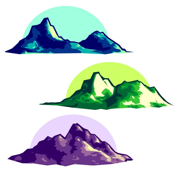 Low polygonal mountains — Stock Vector