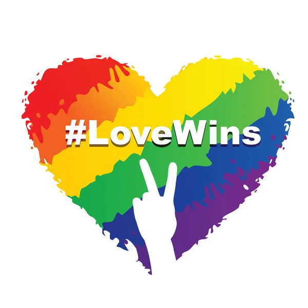 Amor vence - Coração LGBT — Vetor de Stock