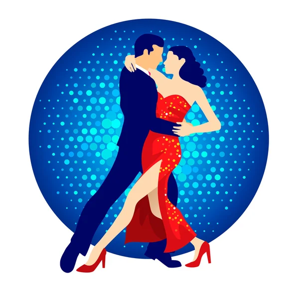 Bailarines de tango — Vector de stock